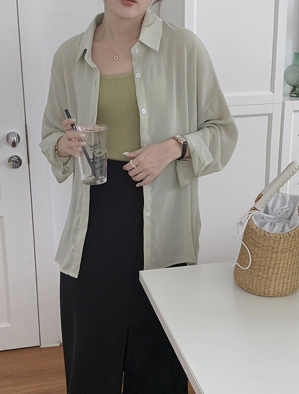 トップスシャツブラウス冷房対 日焼け止め シンプル 透け感 前開きシャツ トレンド カジュアル レディース トップス 日焼け対策 シャツ シースルー おしゃれ オーバーサイズ ゆったり ブラウス