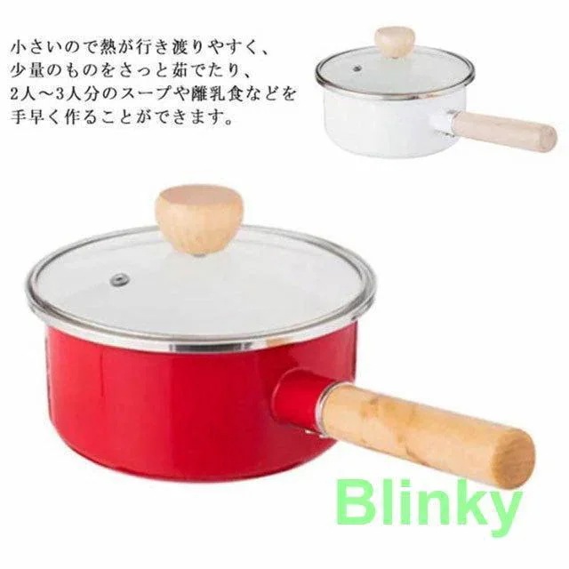 直火 ミルクパン 琺瑯 [10月推奨/20%OFF]ホーロー 蓋付き IH対応 ホーロー鍋 20cm IH ソースパン ガス 直火 対応 赤ちゃん 天然 子供 ガス 片手鍋 軽量