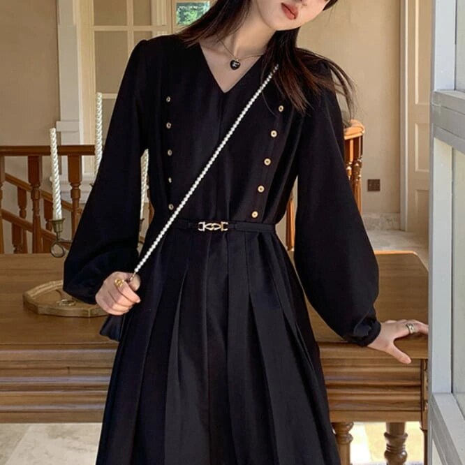 ワンピース 上着 人気 おすすめ おしゃれ お洒落 激安 安い プチプラ 長袖 ロング Vネック パフスリーブ ふんわり Aライン 膝丈 ミニスカート 無地 可愛い かわいい 韓国 シンプル