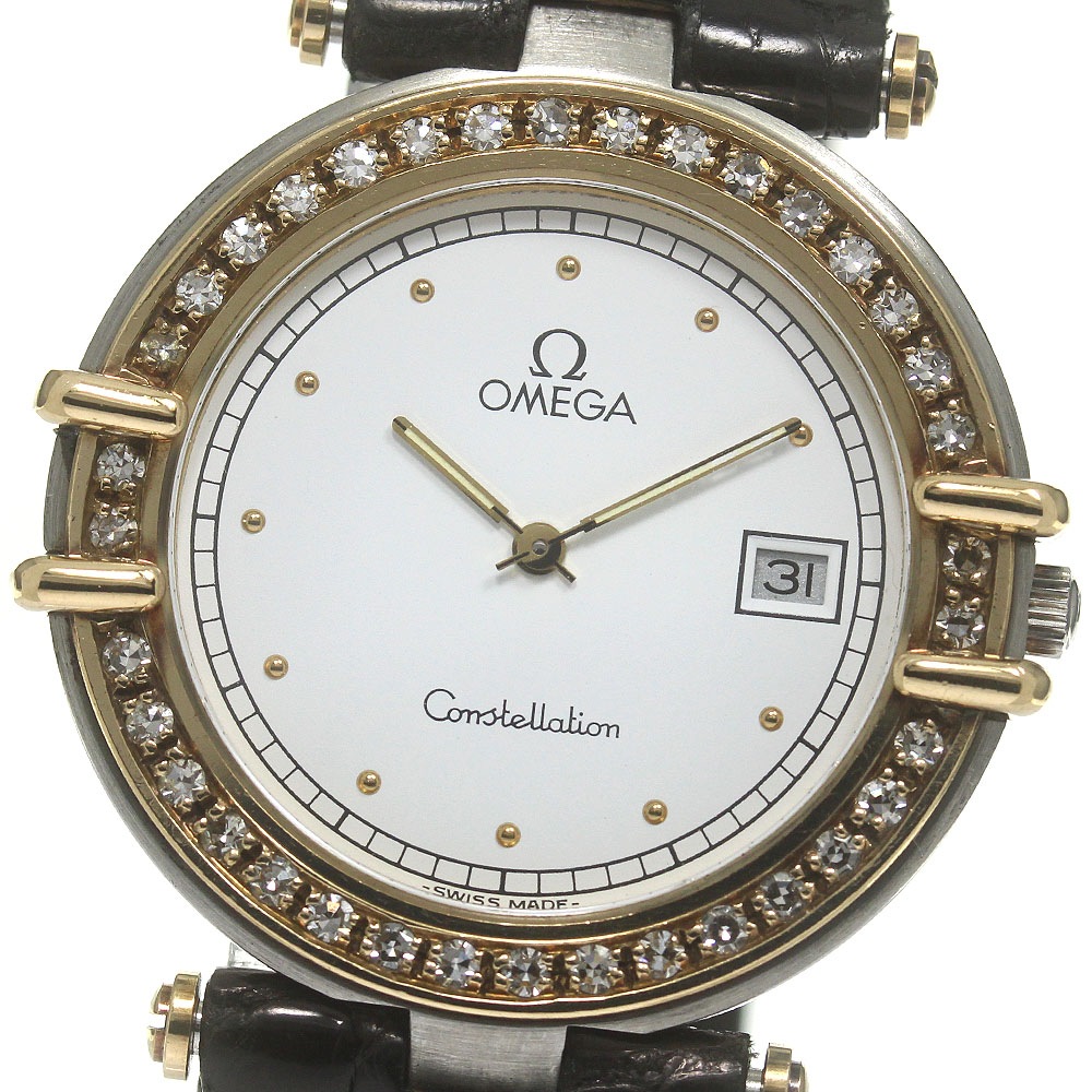 オメガ OMEGA コンステレーション ダイヤベゼル デイト クォーツ メンズ _840571【中古】