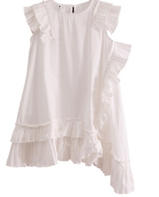 ワンピース 膝丈 ひざ丈 膝上 袖なし ノースリーブ ラウンドネック ワイド プリーツ シフォン フリル かわいい 大人可愛い きれいめ シンプル おしゃれ お洒落 大人女子 ラフ ラブリー キュート