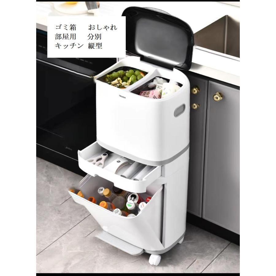 ゴミ箱 おしゃれ 分別 キッチン 縦型 スリム フタ付き 2段 キャインテリア 寝具 収納 ゴミ箱