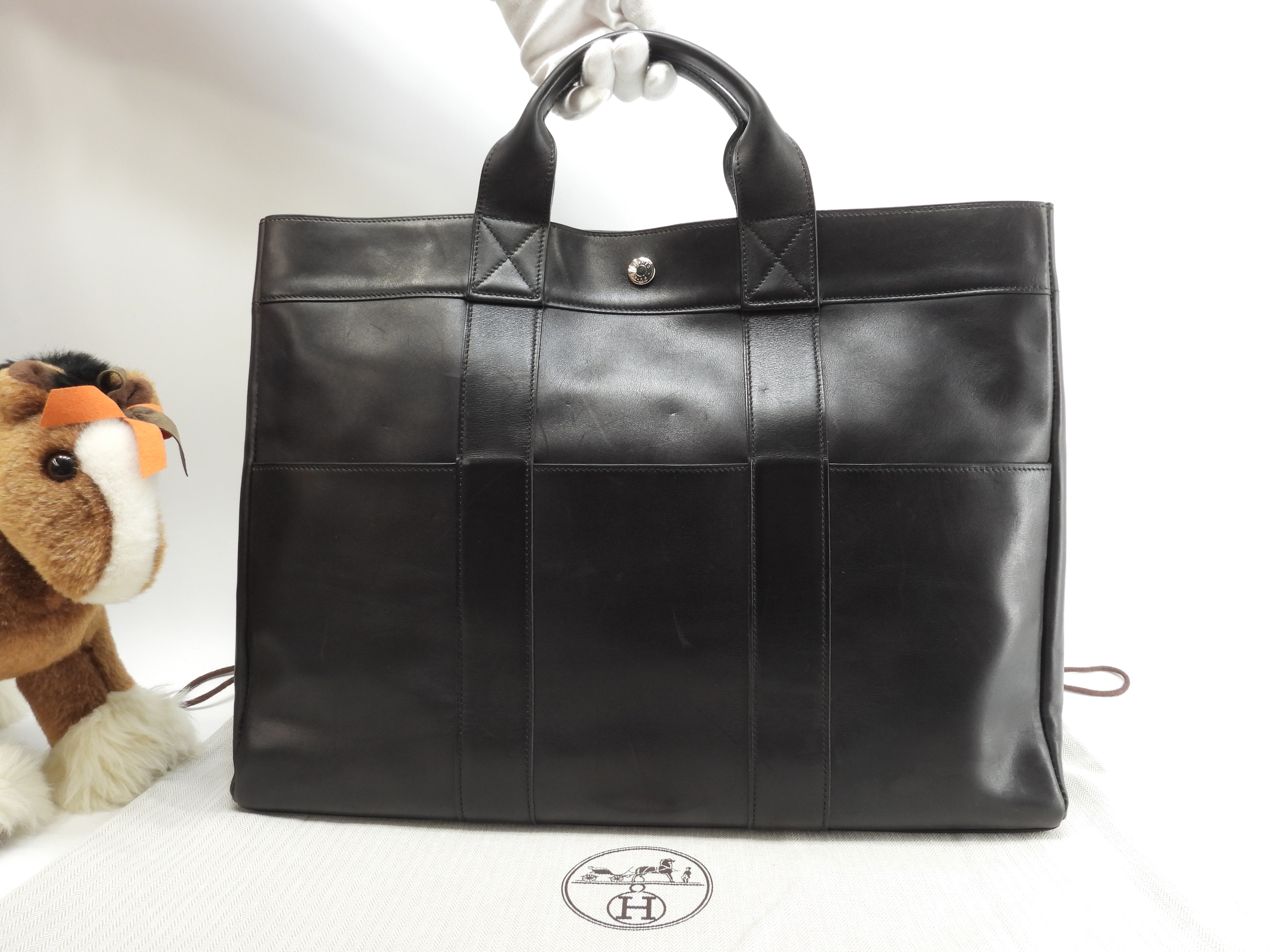 トートMM フールトゥ フルレザー黒 ハンドバッグ トートバッグ 美品@E 15