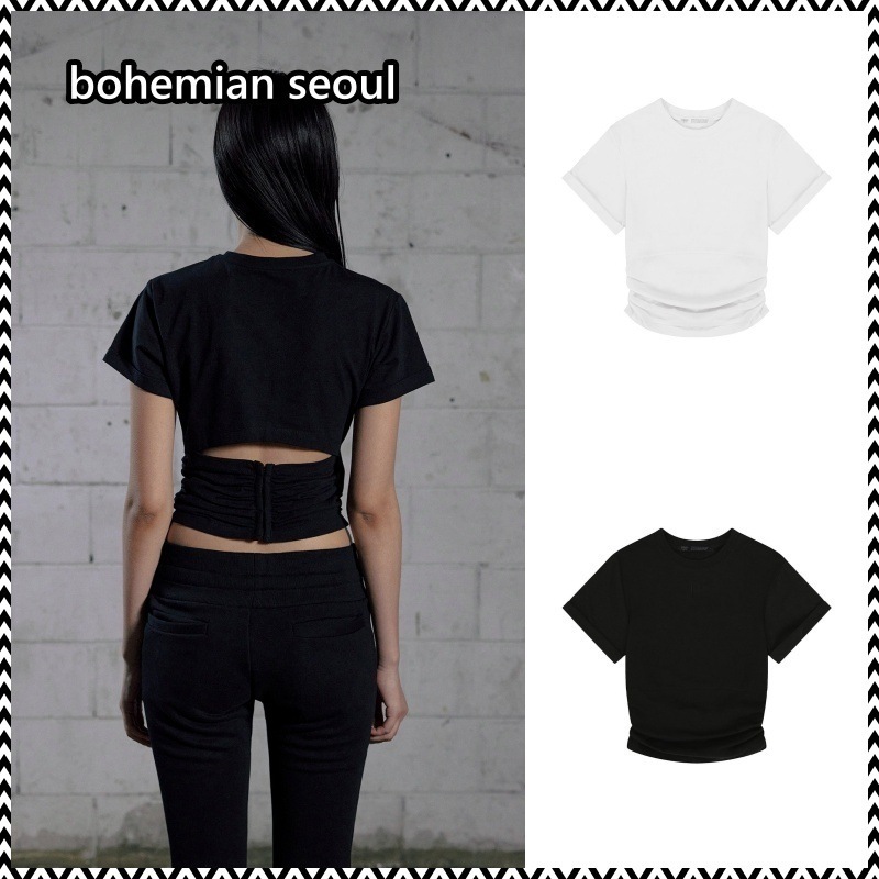 bohemian seoul BACK HOOKED SHIRRING T