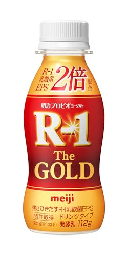 【Amazon.co.jp限定】明治プロビオヨーグルトR-1 ドリンクタイプ The Gold 112g×24本 強さひきだす乳酸菌【クール便】