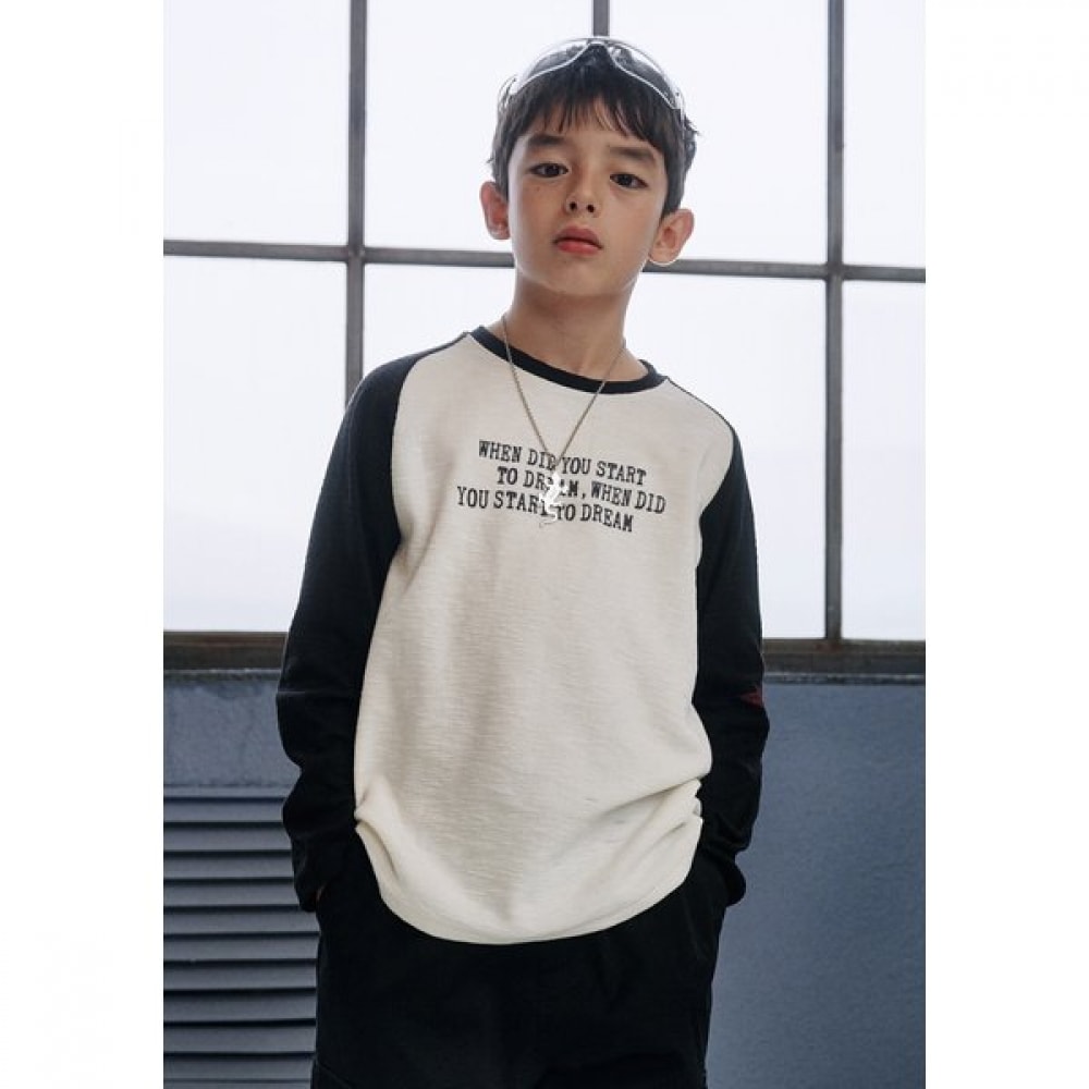 ブルーテール ホワイト 配色プリント Tシャツ AAA2TS02WT