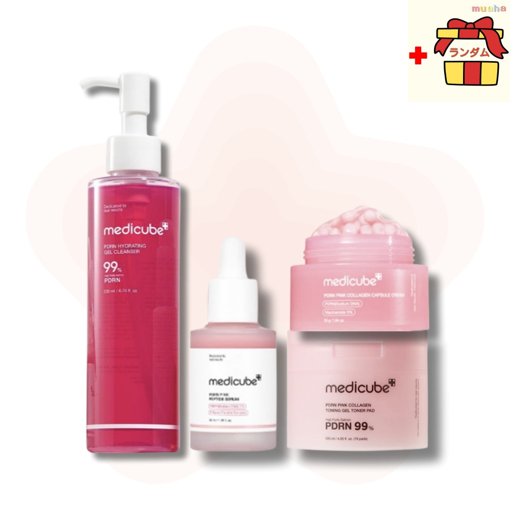 PDRN 4種セット（ジェルトゥフォーム クレンザー200ml＋ピンクアンプル30ml＋ピンクコラーゲン ジェル トナーパッド70枚＋ピンクコラーゲン カプセルクリーム55g）トータルケア エイジング