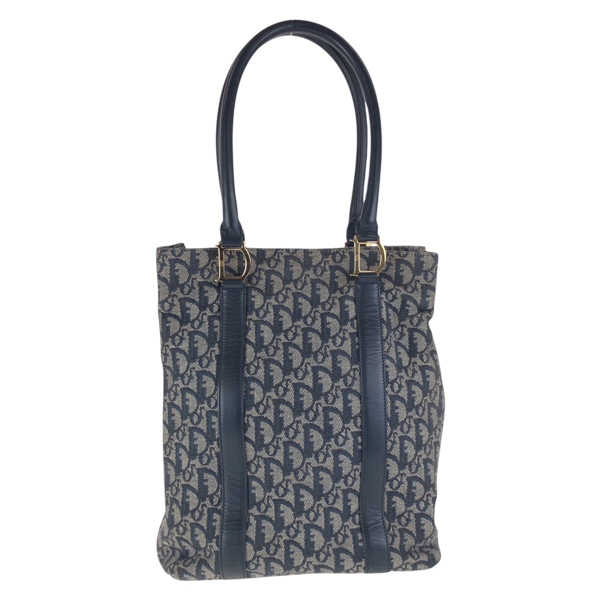 トロッター ネイビー ゴールド金具 キャンバス/レザー トートバッグ ショルダーバッグ レディース 501691