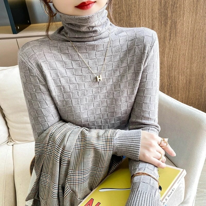 ベーシックニット ニットウェア 秋冬に着たい 韓国ファッション 秋 百掛け ニット ハイネックトップス ニット トップス レイヤードトップス