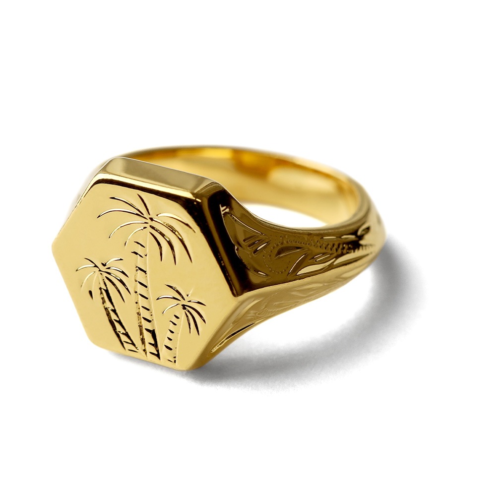 BFF 印台リング ヤシの木 [bffr015-g-s]