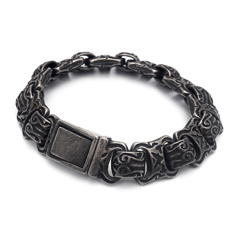 ステンレス 唐草チェーンブレスレット [b577]