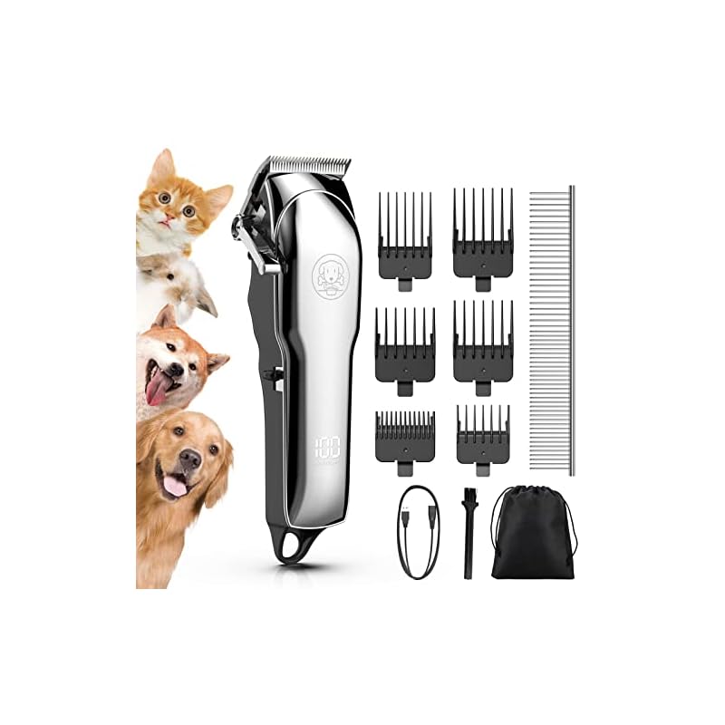 【2023革新モデル】TURN RAISE 犬 バリカン 電量表示プロのペット用バリカン 猫犬全身カット 犬用バリカン 充電式コードレス 電動バリカン犬用グルーミングバリカン 自宅トリミング用 低騒