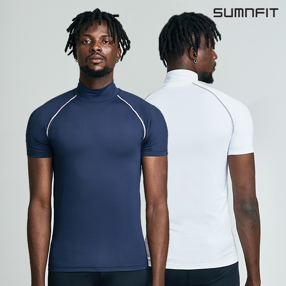 SUMNFIT ネックポーラー半袖アンダーレイヤースポーツインナー