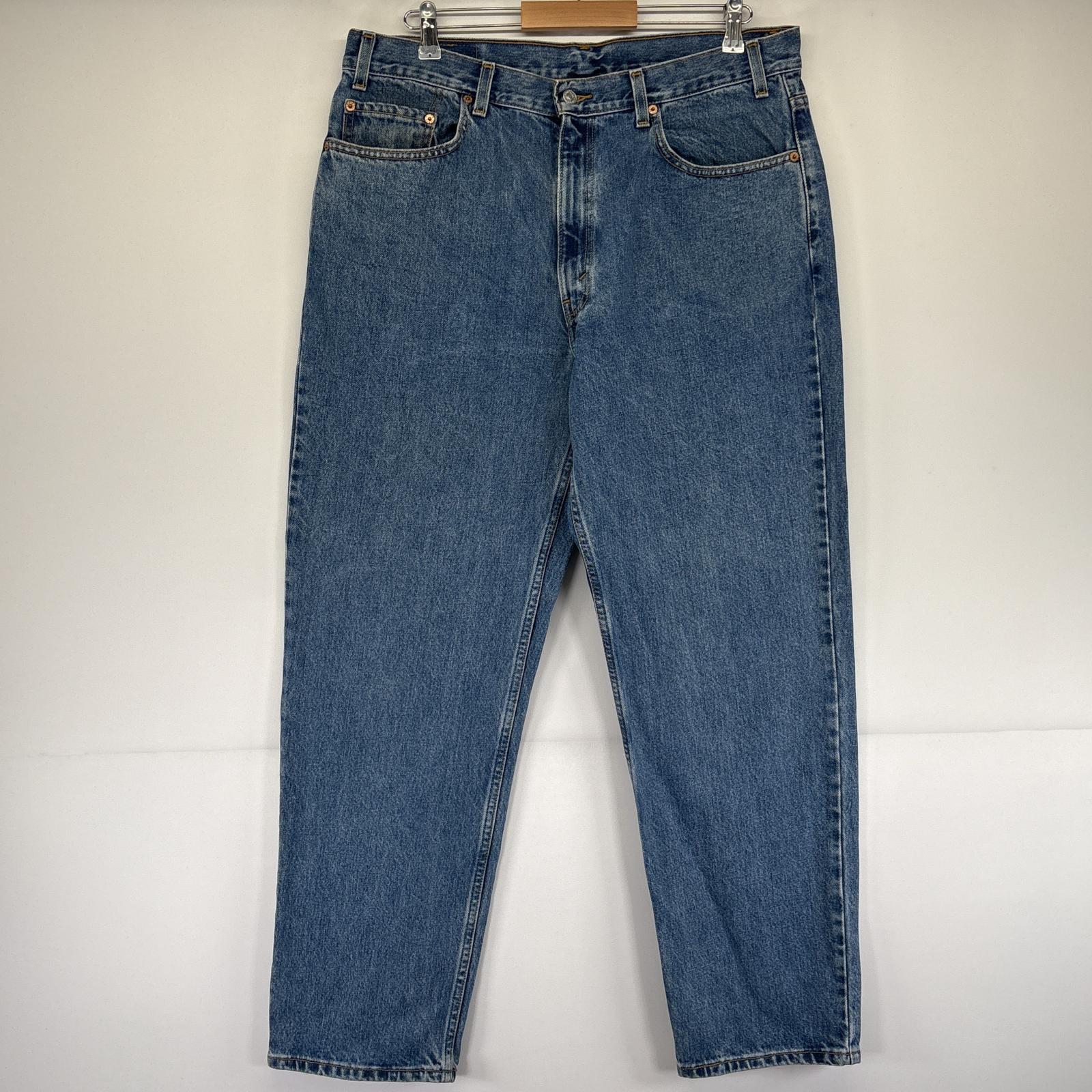 古着 デニムパンツ 550 テーパード ジーンズ ジーパン 5ポケット 長ズボン ジップ 大きいサイズ w38 L31 ブルー メンズ