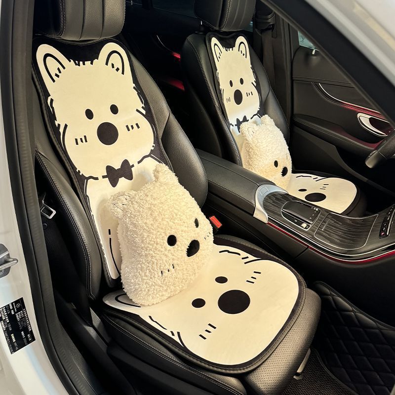 車のシートクッション 冬用 ぬいぐるみ 車のシートクッション 短い ぬいぐるみ 後部座席 厚手 暖かい 直立 高西 王王クッション