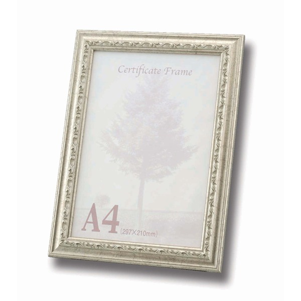 ( A4フレーム ) 銀フレーム A4 297×210mm シルバー ( 10枚セット ) OA額スタンド付き 額縁 額 フレーム