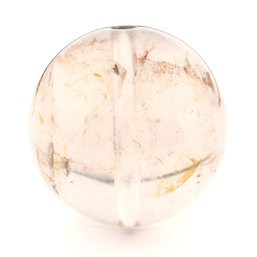 「1点もの 現品」 1粒売り 天然 オーラクォーツ ブラジル産 14mm パワーストーン バラ売り 天然石 パワーストーン ばら売り ビーズ 穴あき 1玉売り アクセサリー パー zz000122-c