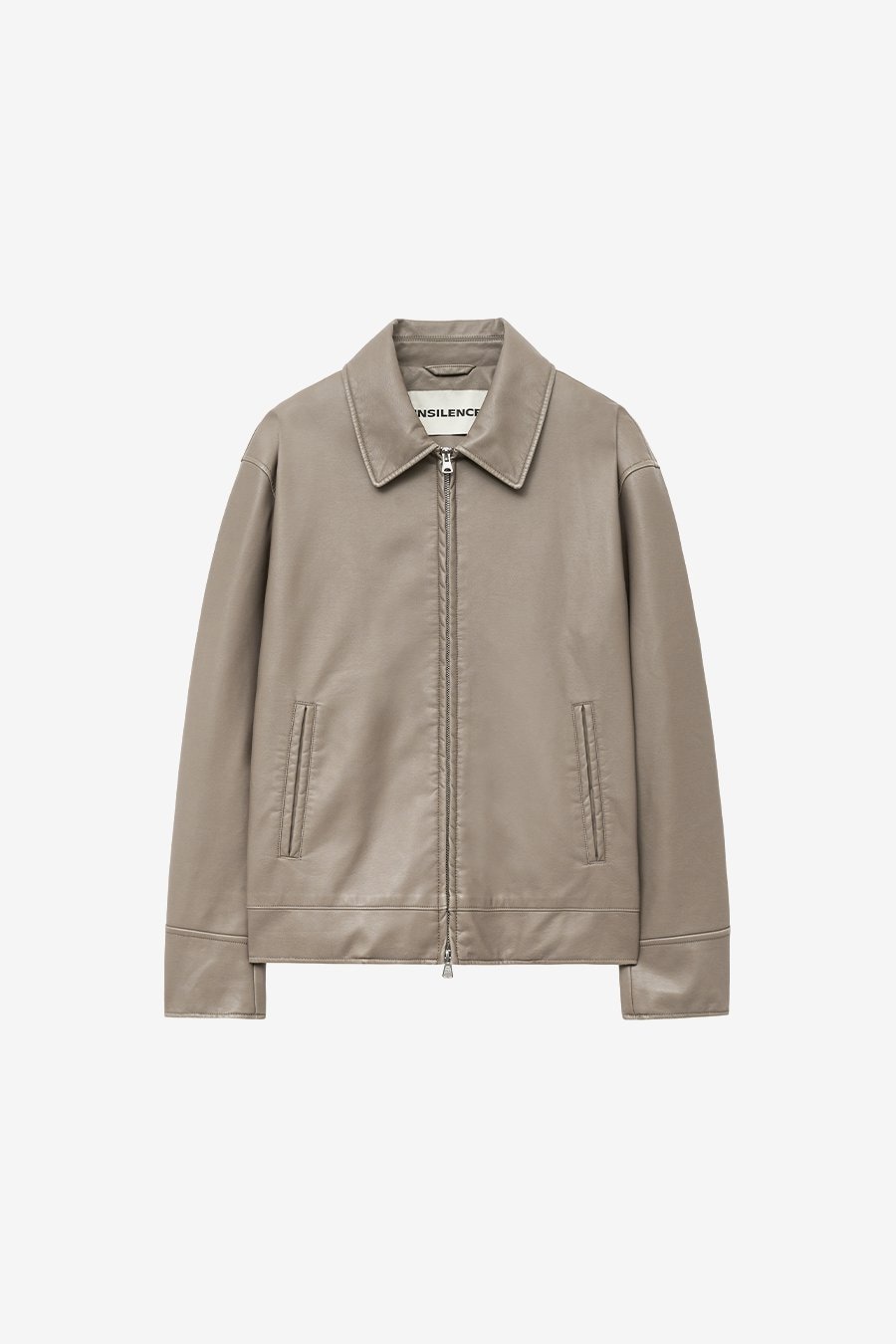 【INSILENCE】 PIGMENT VEGAN LEATHER JUMPER : BEIGE