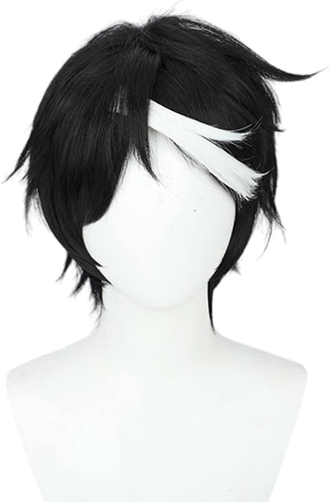 コスプレウィッグ占い師ノワールイライクラークトゥルース&リーズニング漆黒にさまよう黒白IdentityV第五人格耐熱文化祭小物ハロウイーンウィッグかつらネット付き