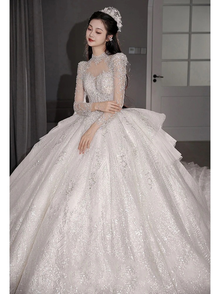 ウェディングドレス 花嫁 2025 新作 メイン ウェディングドレス 質感 小型重工業 妊婦 プラスサイズ プリンセス