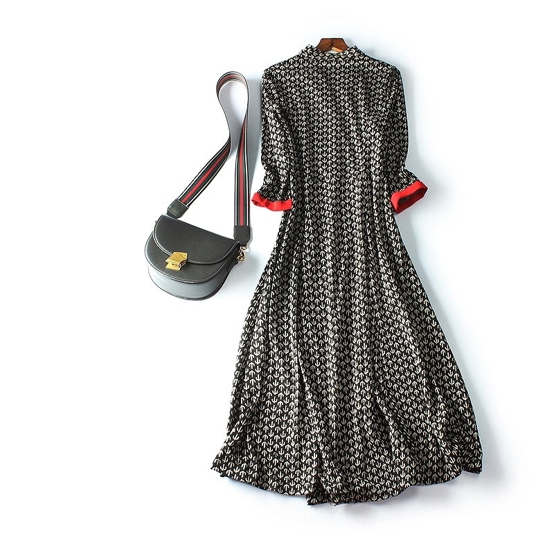 レッド マキシ丈 ブラック セットアップ ロング 長袖 プリント柄 気品 総柄 上品 パーティー ベージュ 大きいサイズ 長袖 きれいめ エレガント 大人 ワンピース レディース マキシ丈 きれいめ