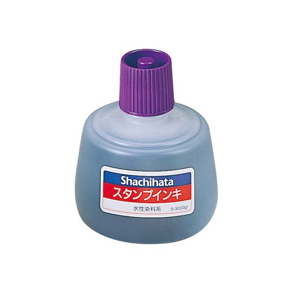 (まとめ) シヤチハタ スタンプインキゾルスタンプ台専用 大瓶 紫 S-3 1個 (×5セット)