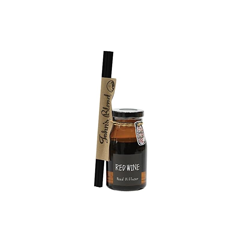 JohnsBlend リードディフューザー ス ティック付 容量140ml カフェスタイル レッドワインの香り ブラウン OA-JON-6-5