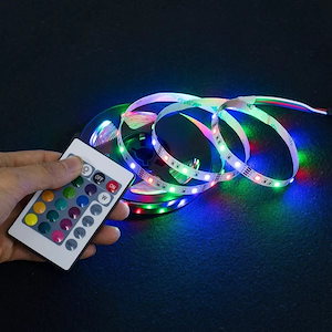 LEDテープライト RGB LEDテープ 2m テープ 間接照明 店内装飾 イルミネーション 連結可能 リモコン コントローラー