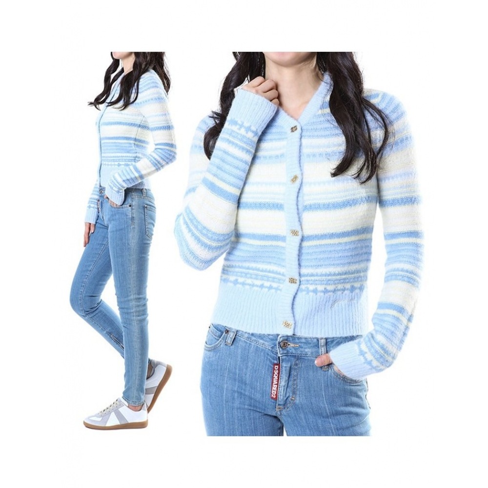 ガニ ゴールドロゴ ボタン ストライプ アルパカ ウェア レディース ウール カーディガン/K2257 271 45,204円