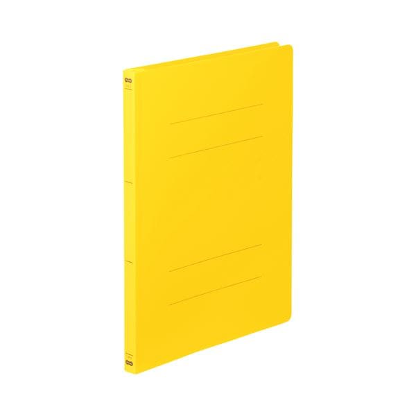 (まとめ) TANOSEE フラットファイル（PP） A4タテ 150枚収容 背幅17mm イエロー 1セット（25冊：5冊×5パック） (×5セット)