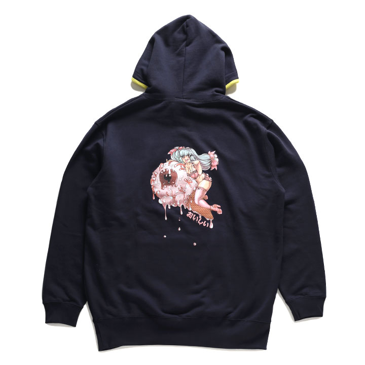 MISHKA パーカー ブランド スケボー フーディ 長袖 スウェット メンズ 春秋冬用 紺 大きいサイズ トップス 袖ロゴ KEEPWATCH キープウォッチパーカー