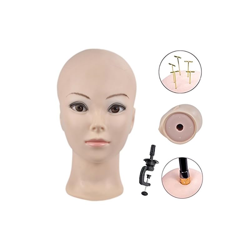 美容師の訓練のヘッド美容師のマニキュアヘッドのウィッグを作成し無料のクランプで表示...