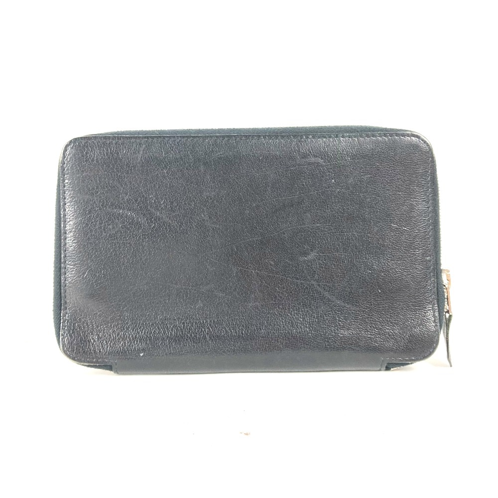 手帳カバー ラウンドファスナー システム手帳 ステーショナリー レザー ブラック