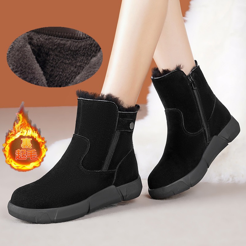 スノーブーツ レディース ブーティ スノー 綿靴 雪靴 ボア付き 防水 防寒 滑らない おしゃれ 裏起毛 軽量 あったか 通勤 通学 カジュアル もこもこ