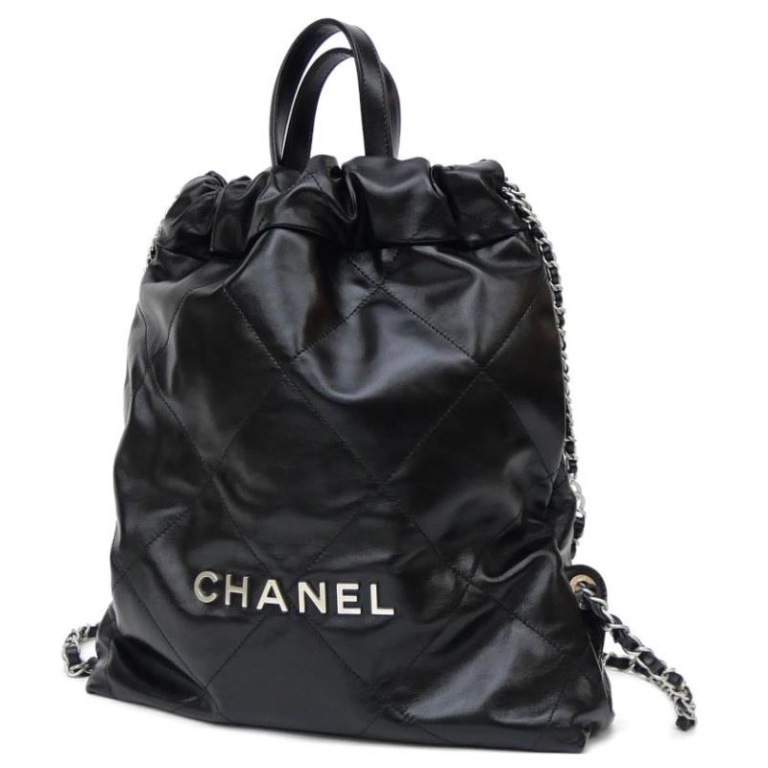 シャネル CHANEL リュックサック　ナップサック CHANEL 22 SV金具 バックパック 黒 カーフレザー 【中古】(65694) 356,400円