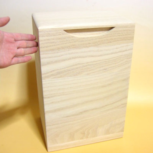 桐の米びつ/ライスストッカー (10kg用/無地) 縦長型 泉州留河 日本製