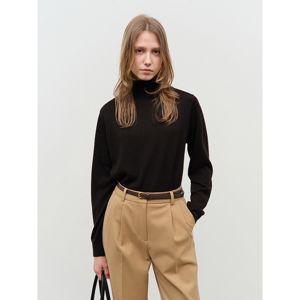 Dunst 女性用エッセンシャルカシミアタートルネックセーターブラック UDSW4D221BK