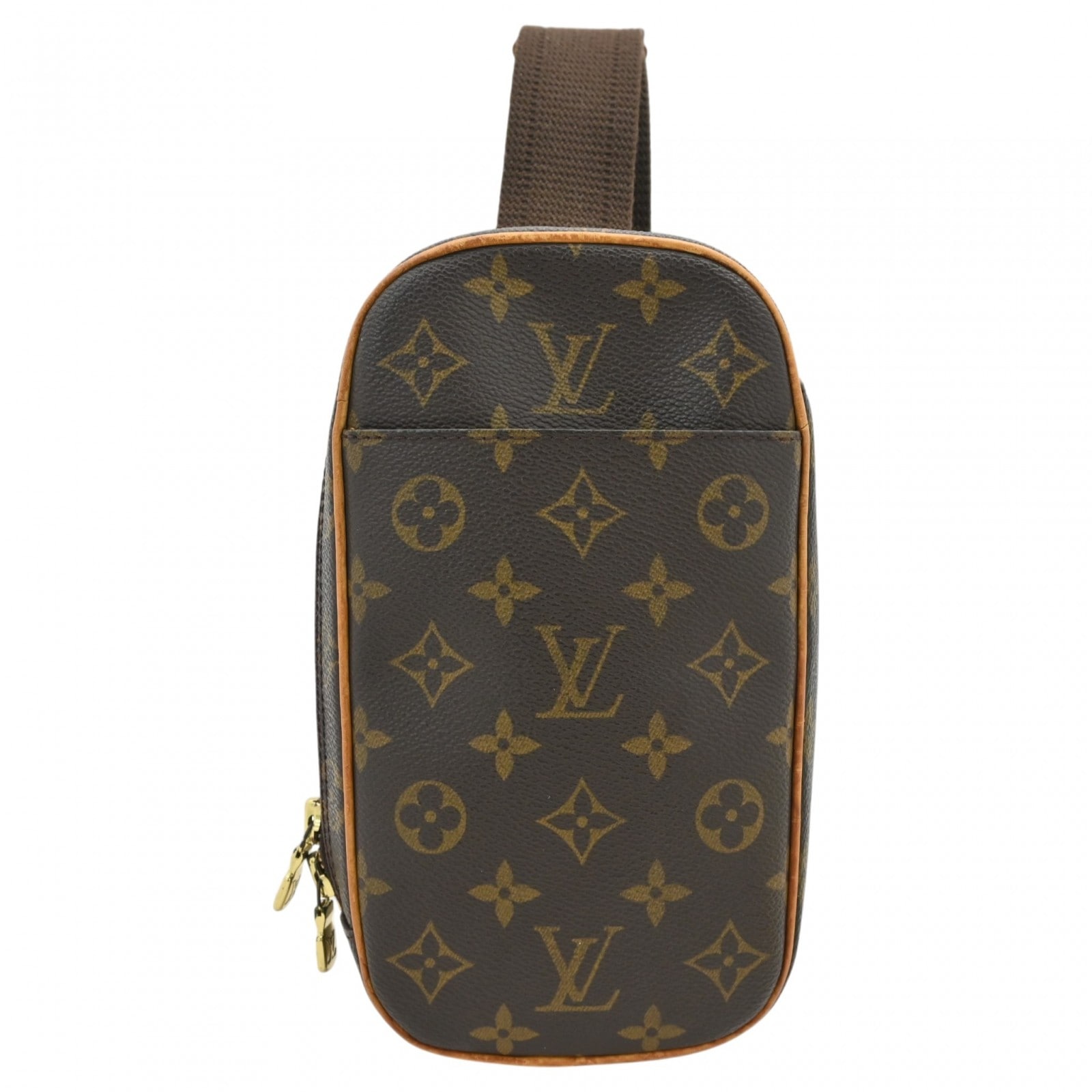 【中古】ルイヴィトン モノグラム ポシェット ガンジュ ショルダーバッグ ブラウン Bランク lv9847bd
