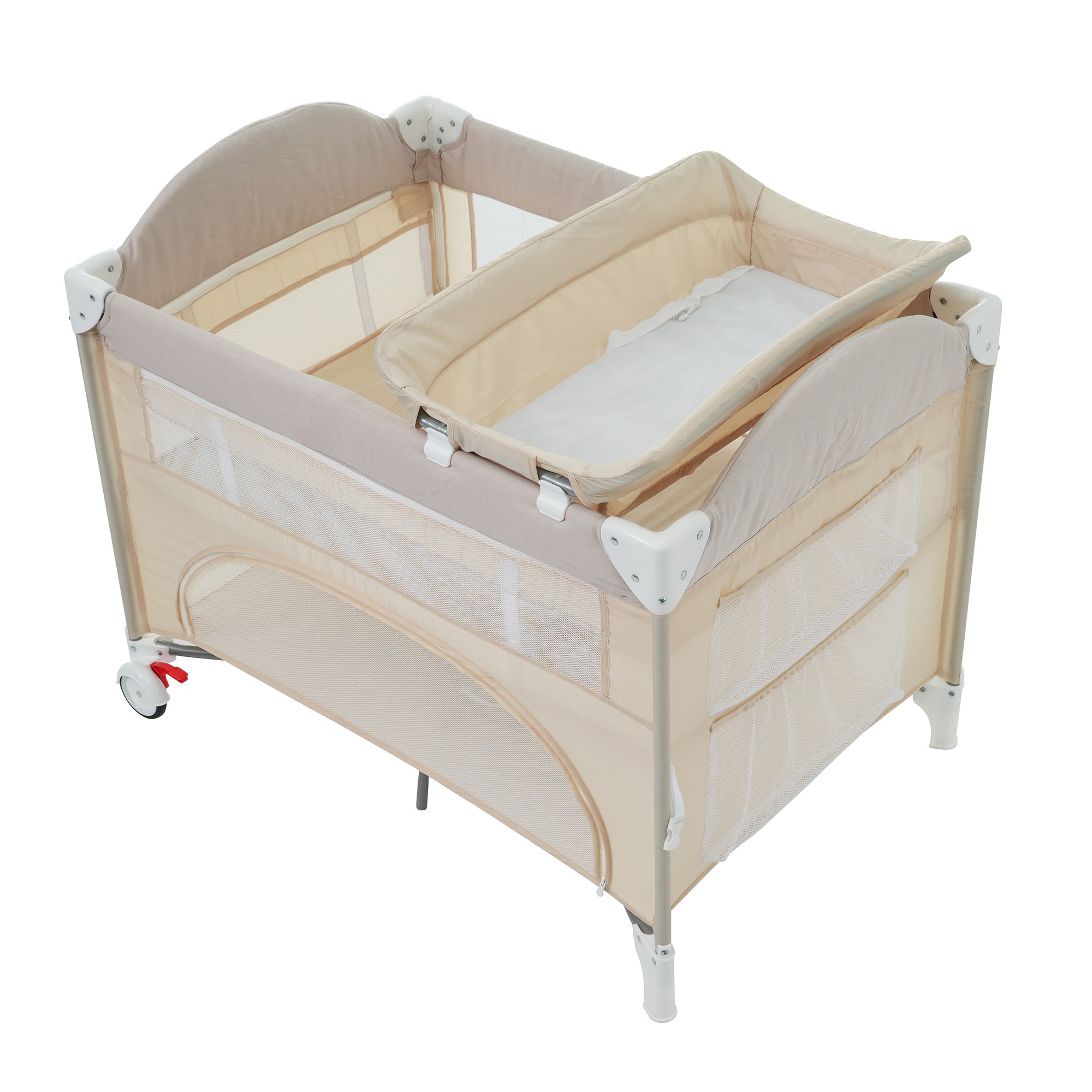 【国内へ発送&送·料·無·料】88プレイヤード　折りたたみ ベビーサークル おむつ替えテーブル付 お昼寝マット　キャリーバッグ付 マットレス付　プレゼント　お誕生日　お祝い【ベージュ】