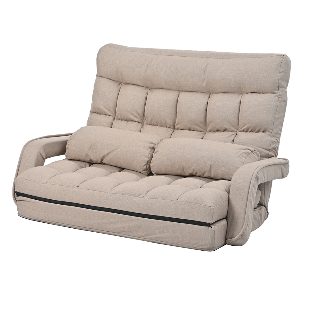 座椅子 二人掛け 4WAY 連動肘つき リクライニングソファ 折りたたみ 座いす 2人掛けソファー ハイバック リクライニング 低い椅子 ローソファー コンパクト リラックスチェア リクライニングチェ