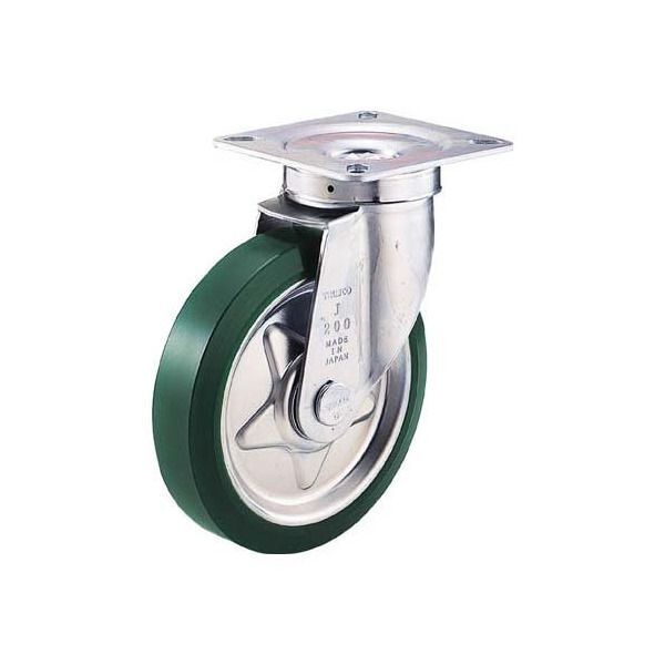 TUJ-200 プレス製ウレタンキャスター (自在 Φ200) メーカー直送