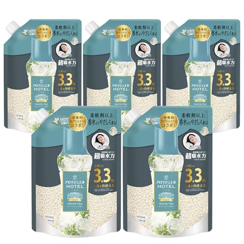 レノア ハピネス アロマジュエル 香り付け専用ビーズ ホワイトティー 詰め替え 1410mL×5袋 [大容量] [ケース品]