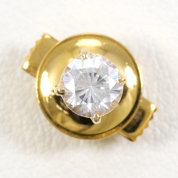 K18 18金 YG イエローゴールド 合金 ピンブローチ ジルコニア ジュエリー 中古