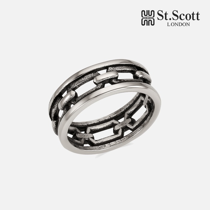 ST.SCOTT LONDON STJ-SR4004編みこみ男リング