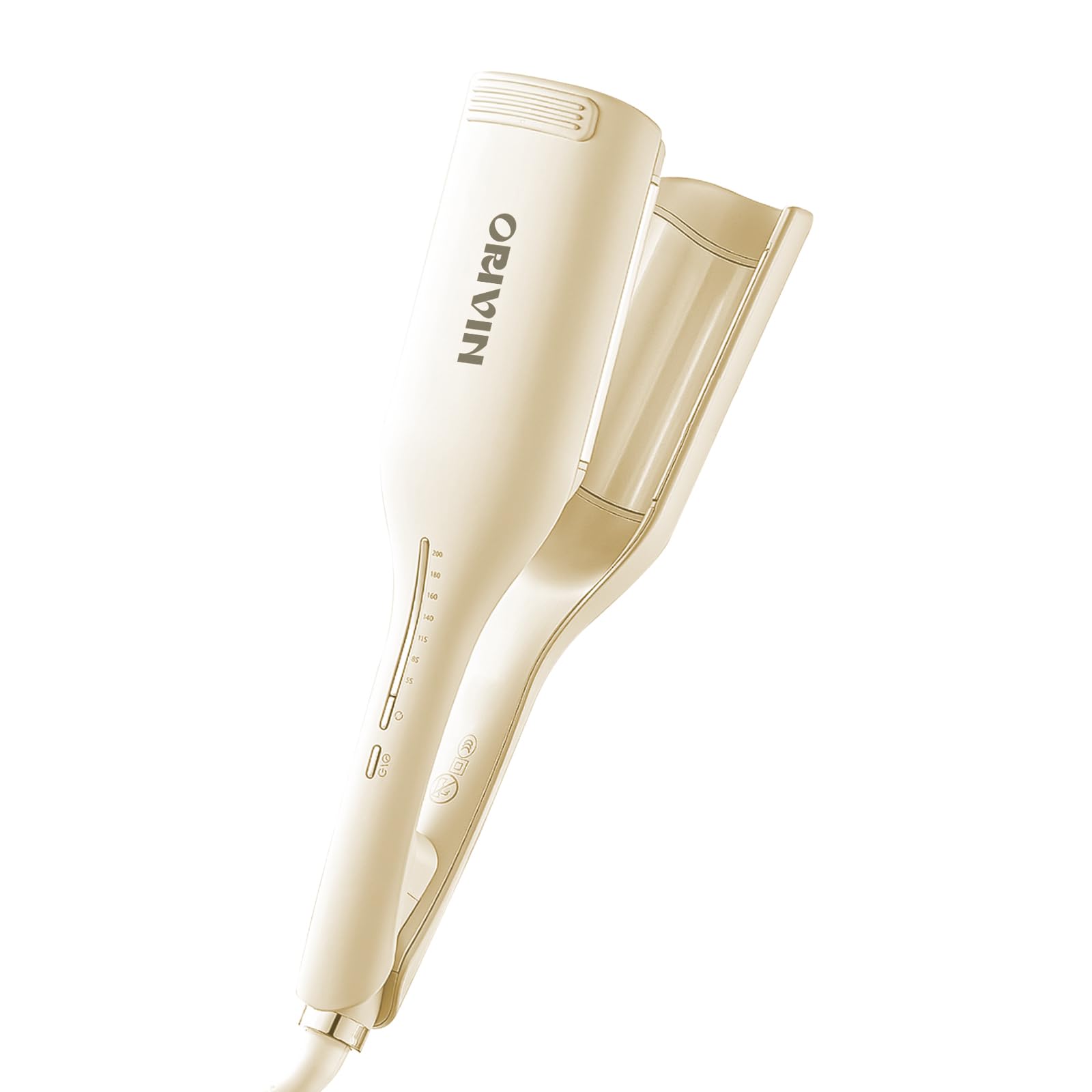 【業界最大級のマイナスイオン発生量】ORIVIN ヘアアイロン カール 36mm 操作簡単 可愛い巻き髪 魅力UP カールアイロン 六千万マイナスイオン発生 低温加熱 髪質改善 4段階温度調節(140