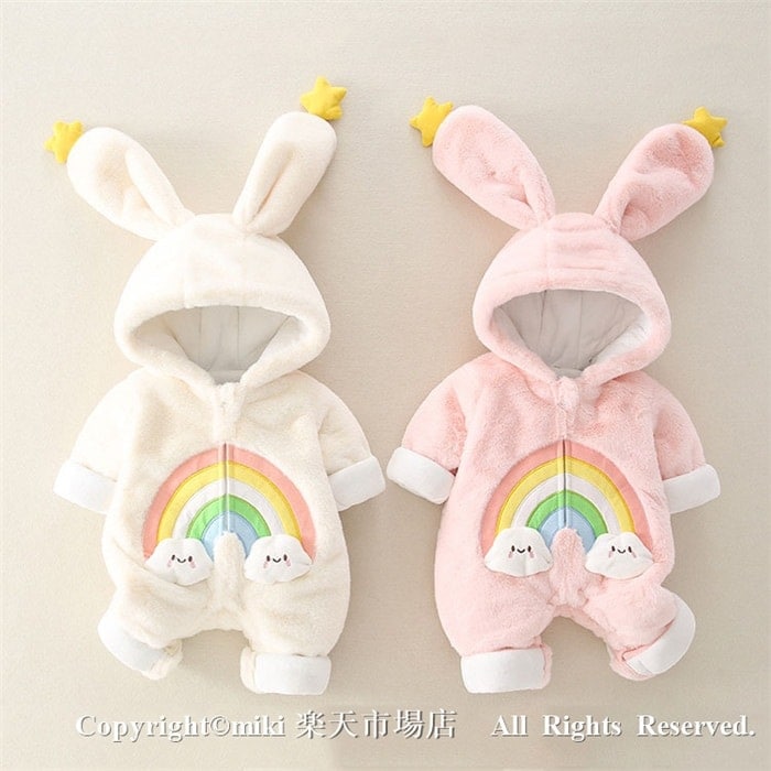 【最新モデル登場!!】ウサギ ベビー服 新生児 カバーオール ロンパース 女子 長袖 無地 ボタン 赤ちゃん 百日祝い 妊婦 プレゼント 誕 クリスマス 子ども服 可愛い 歩行服 ジャンプ パジャマ