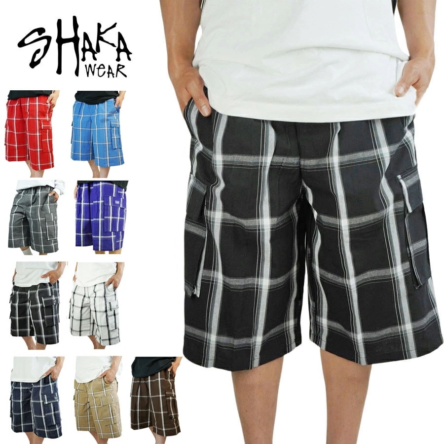 SHAKA WEAR シャカウェアメンズ ショーツPLAID CHECK SHRTS チェックショーツBLACK(ブラック NAVY(ネイビー WHITE(ホワイ