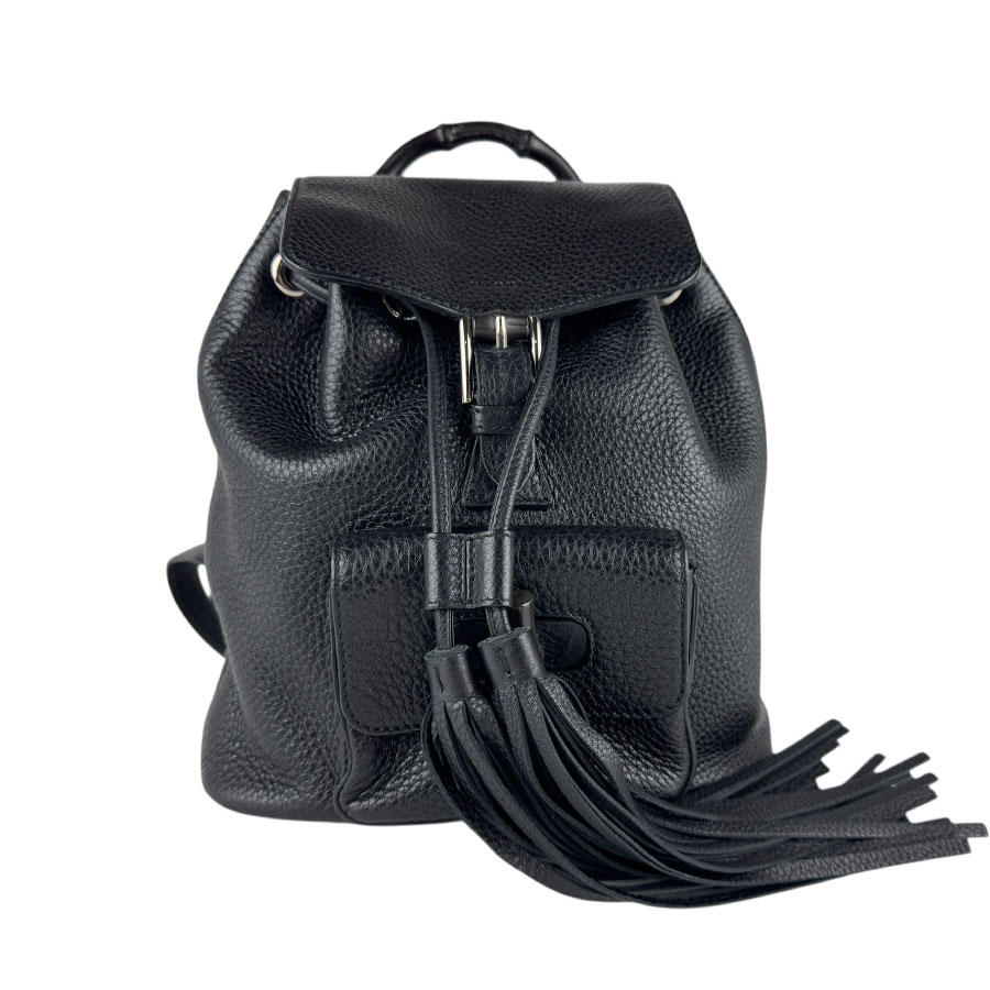 グッチ GUCCI リュック バンブー レザー ブラック レディース 387140 z7636