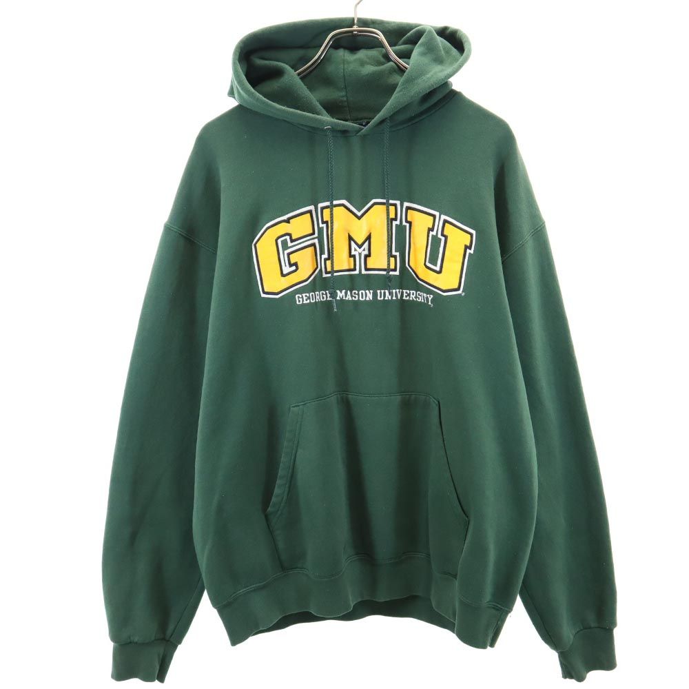 長袖 スウェットパーカー L グリーン 裏起毛 メンズ