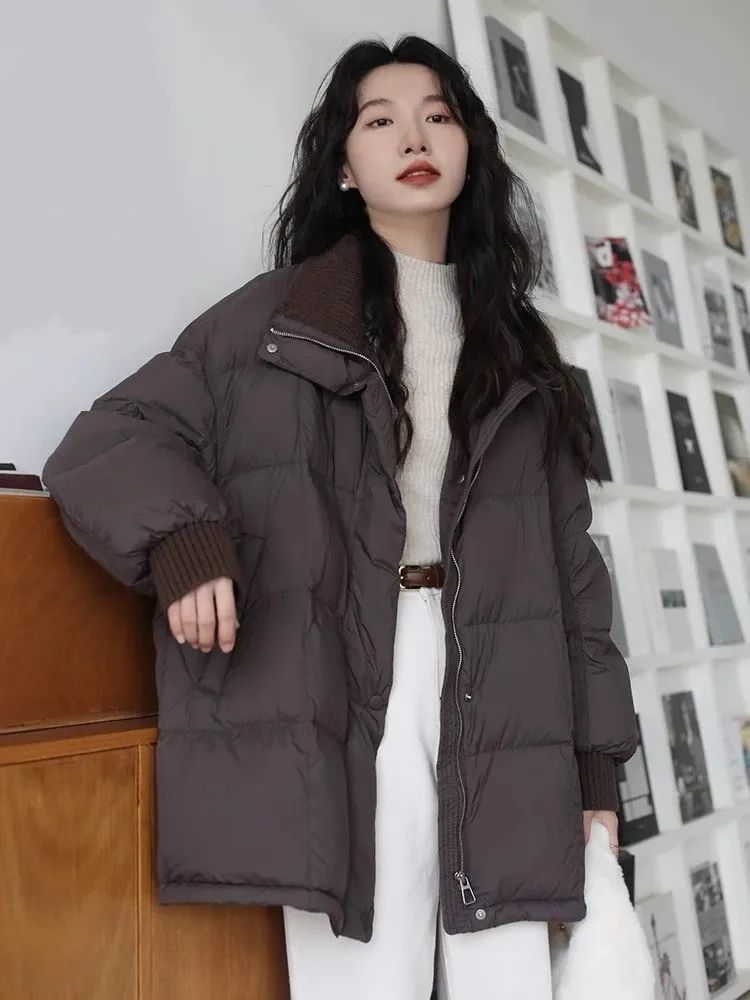 ダウン韓国版綿服綿服2024冬の新型保温ゆるいパン厚い綿入れのロングコート
